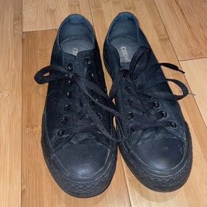 All black Womens converse shoes, Size 7